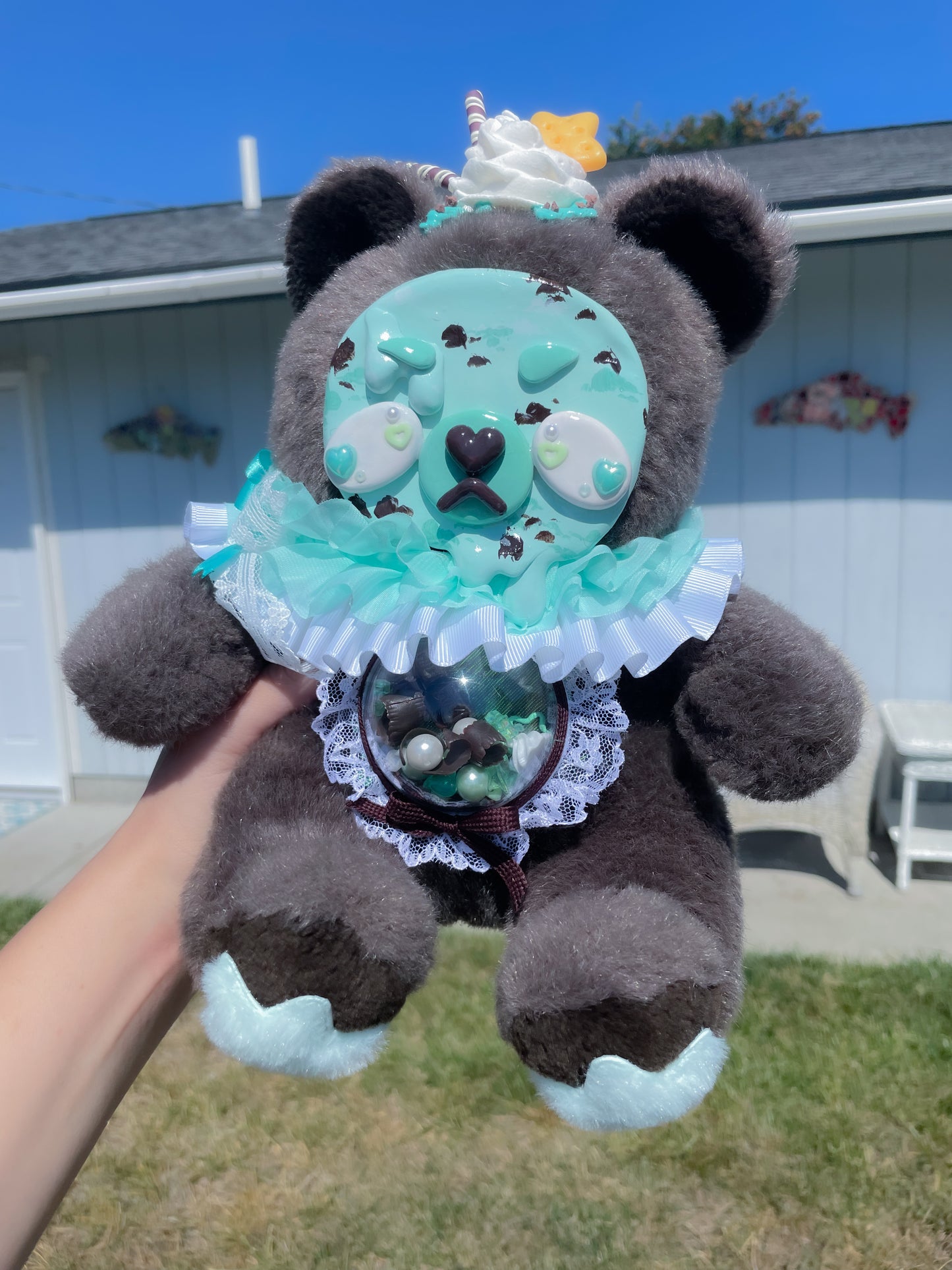 Chip the Dark Chocolate Mint Chip Upcycled Bear