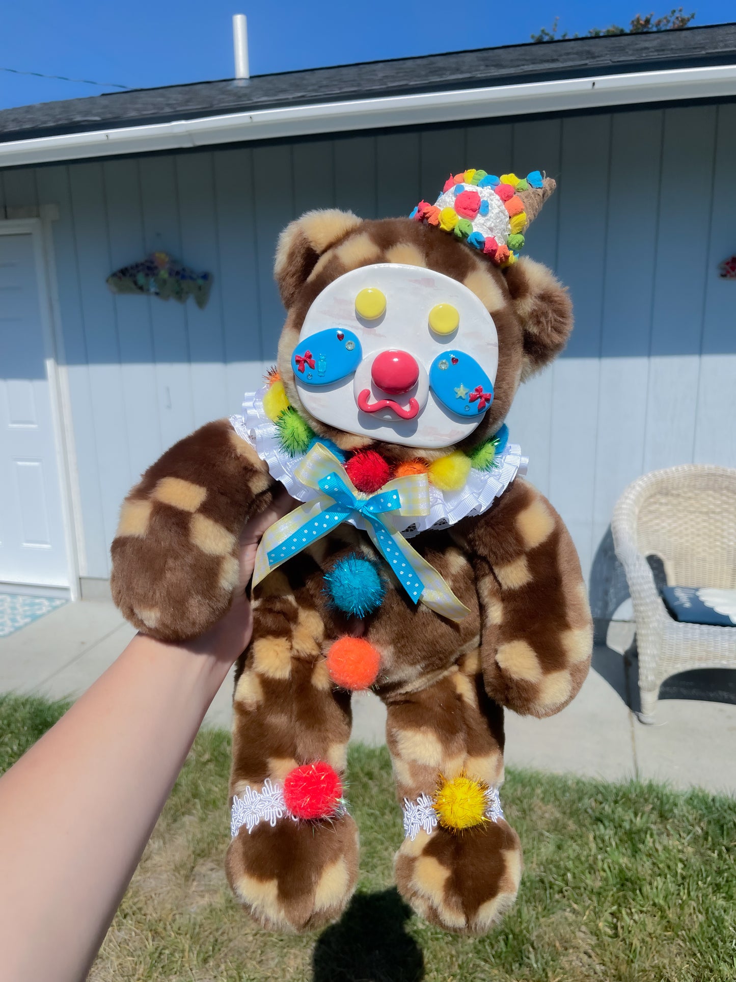 Jerry the Clown Cone Upcycled Bear