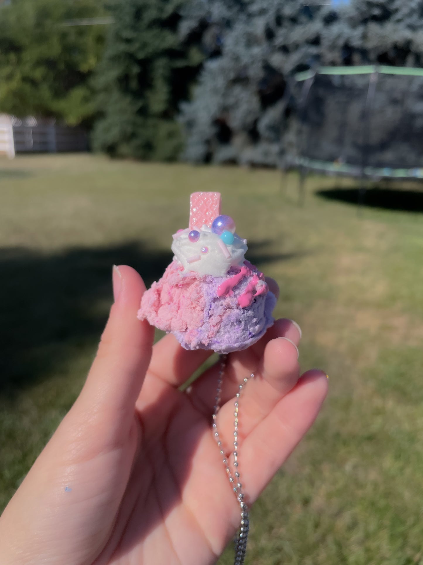 Cotton Candy Ice Cream Scoop Necklace
