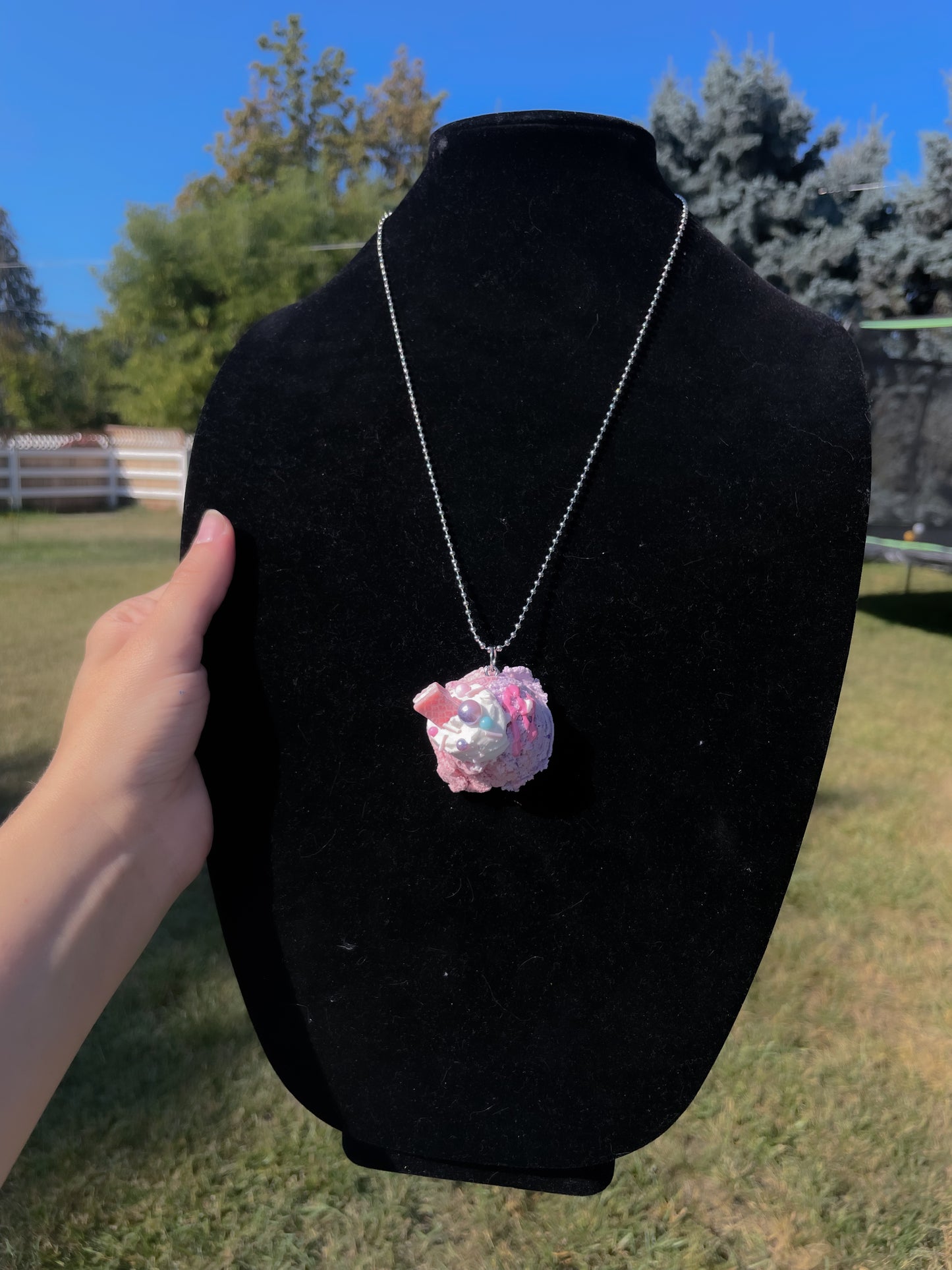 Cotton Candy Ice Cream Scoop Necklace