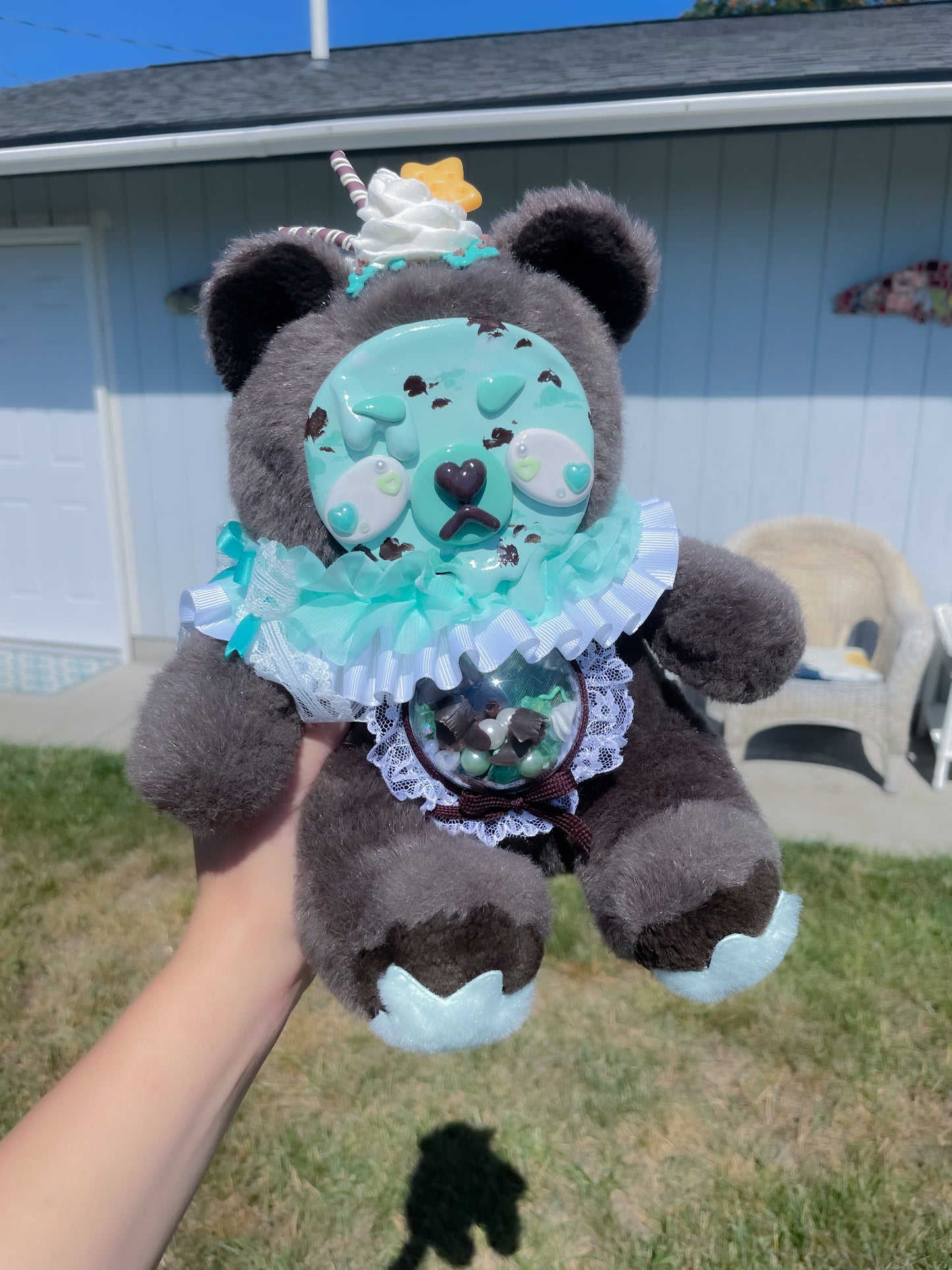 Chip the Dark Chocolate Mint Chip Upcycled Bear
