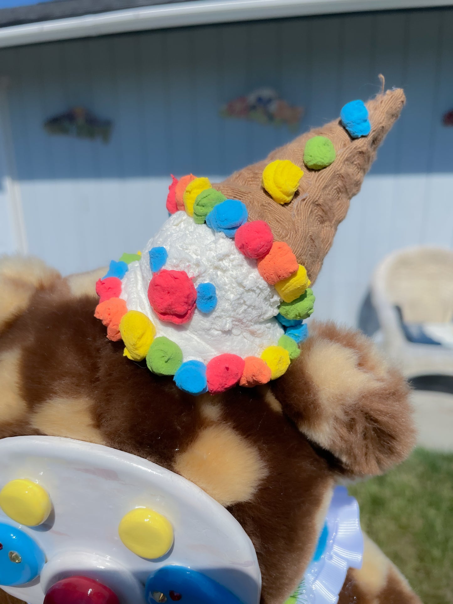 Jerry the Clown Cone Upcycled Bear