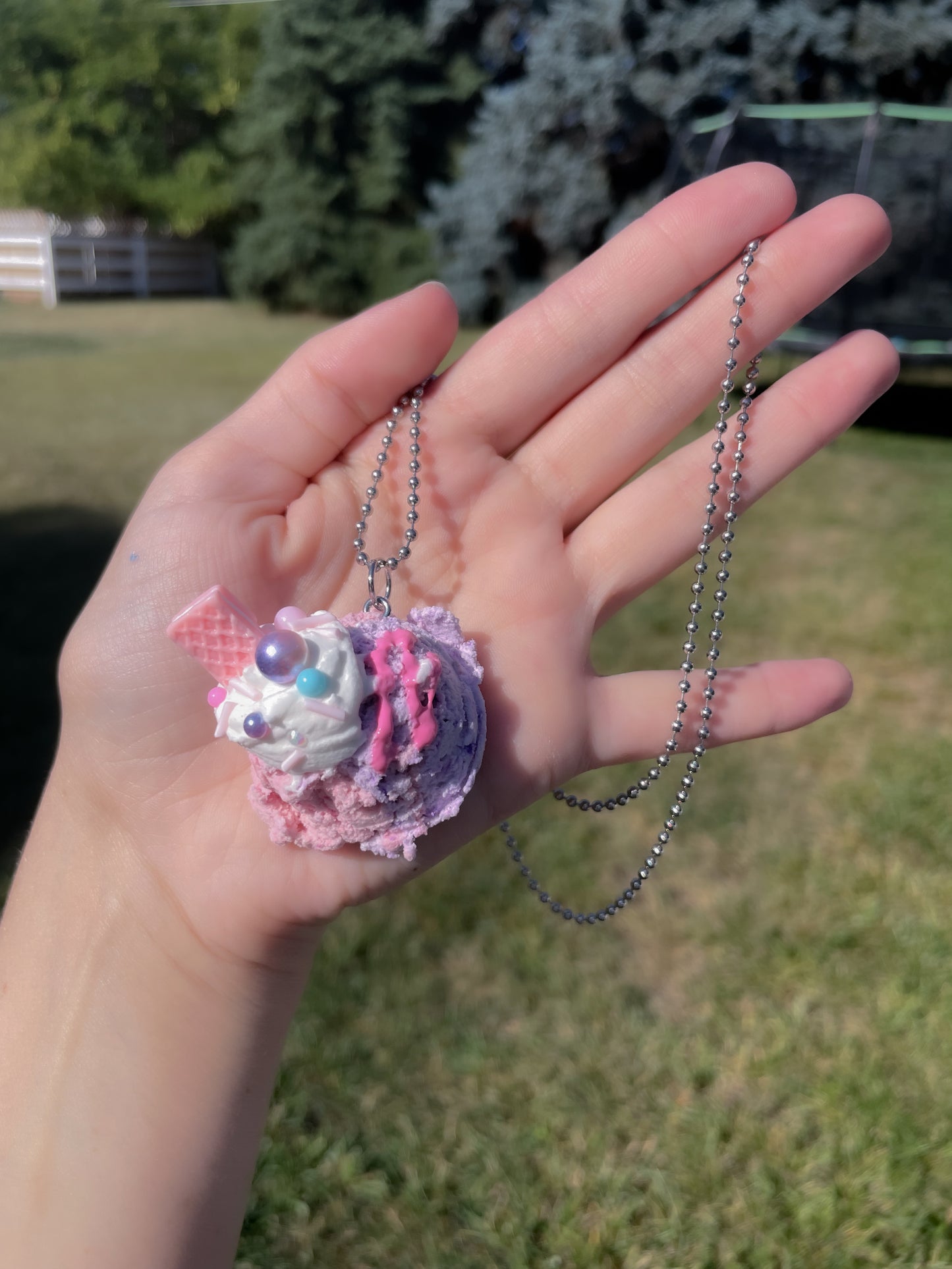Cotton Candy Ice Cream Scoop Necklace