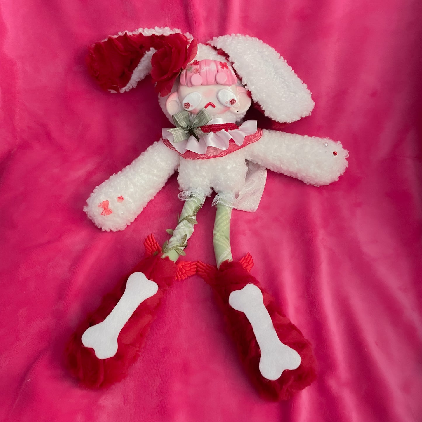 Rosavelt the Rose Bunny Art Doll