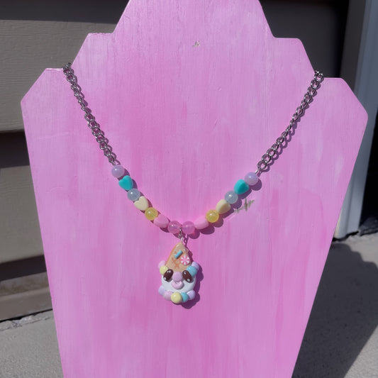 Clown Ice Cream Cone Necklace