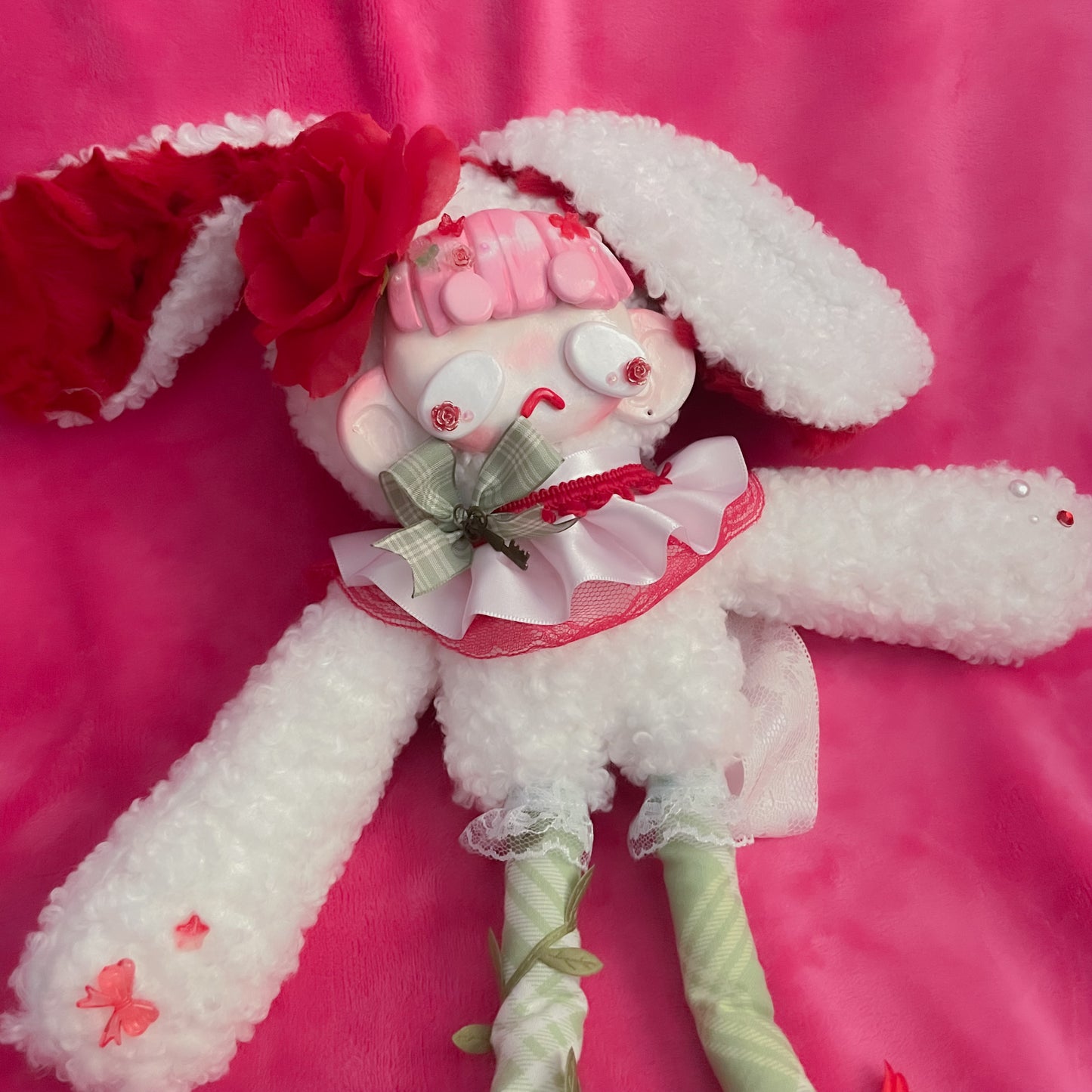 Rosavelt the Rose Bunny Art Doll