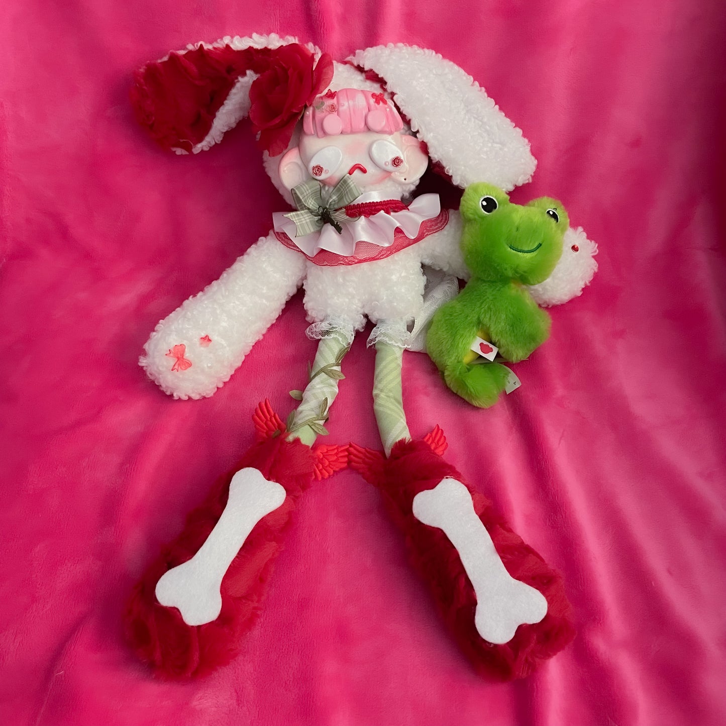 Rosavelt the Rose Bunny Art Doll